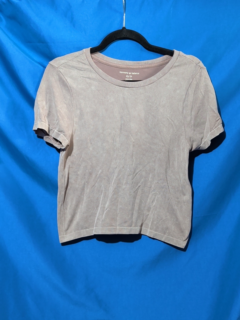 Harmony & Balance XS Women's Short Sleeve Crewneck Tee in Taupe Very Soft